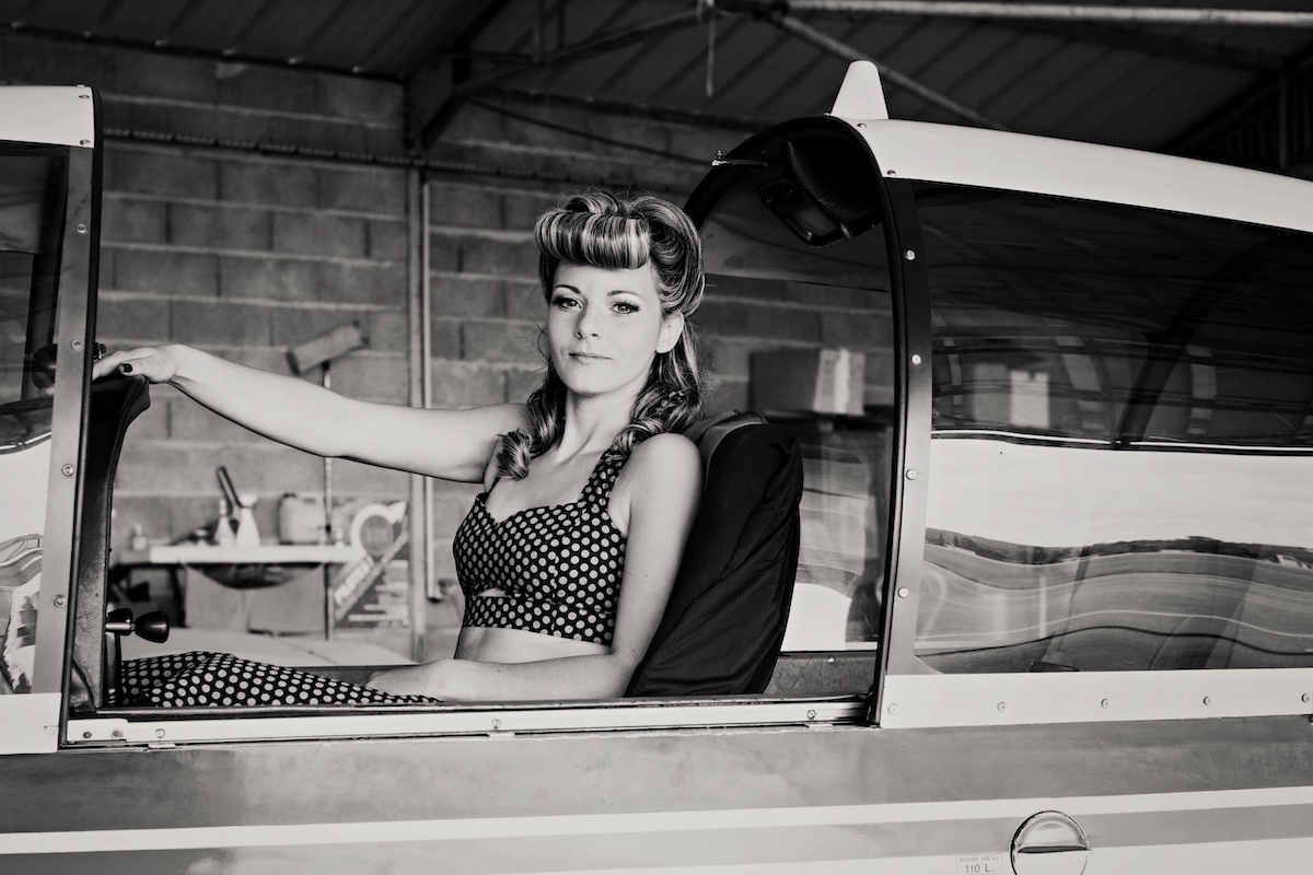 Photographie pin up en noir et blanc